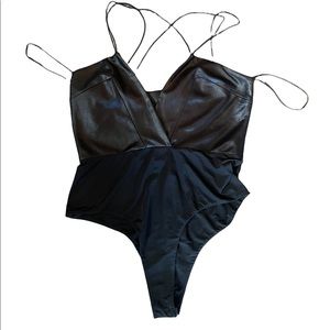 Leather body suit